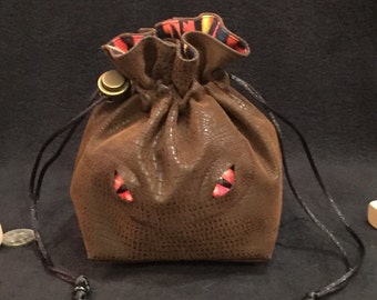 Monster Dice Bag, Vegan Leather Bag of Holding, RPG Gift