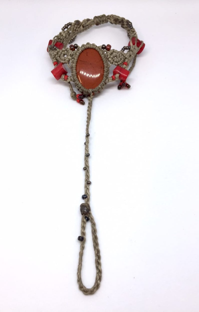 Red jasper ankle amulet
