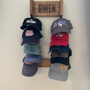 Custom Wood Cap Rack, Personalized Wood Hat Rack, Hat Organizer, Hat Holder, Gift For Him, Gift For Her, Rustic Hat Organizer, Caps, Hats