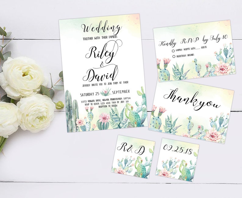Wedding Suite Custom Wedding Invitation Thank You Rsvp Etsy