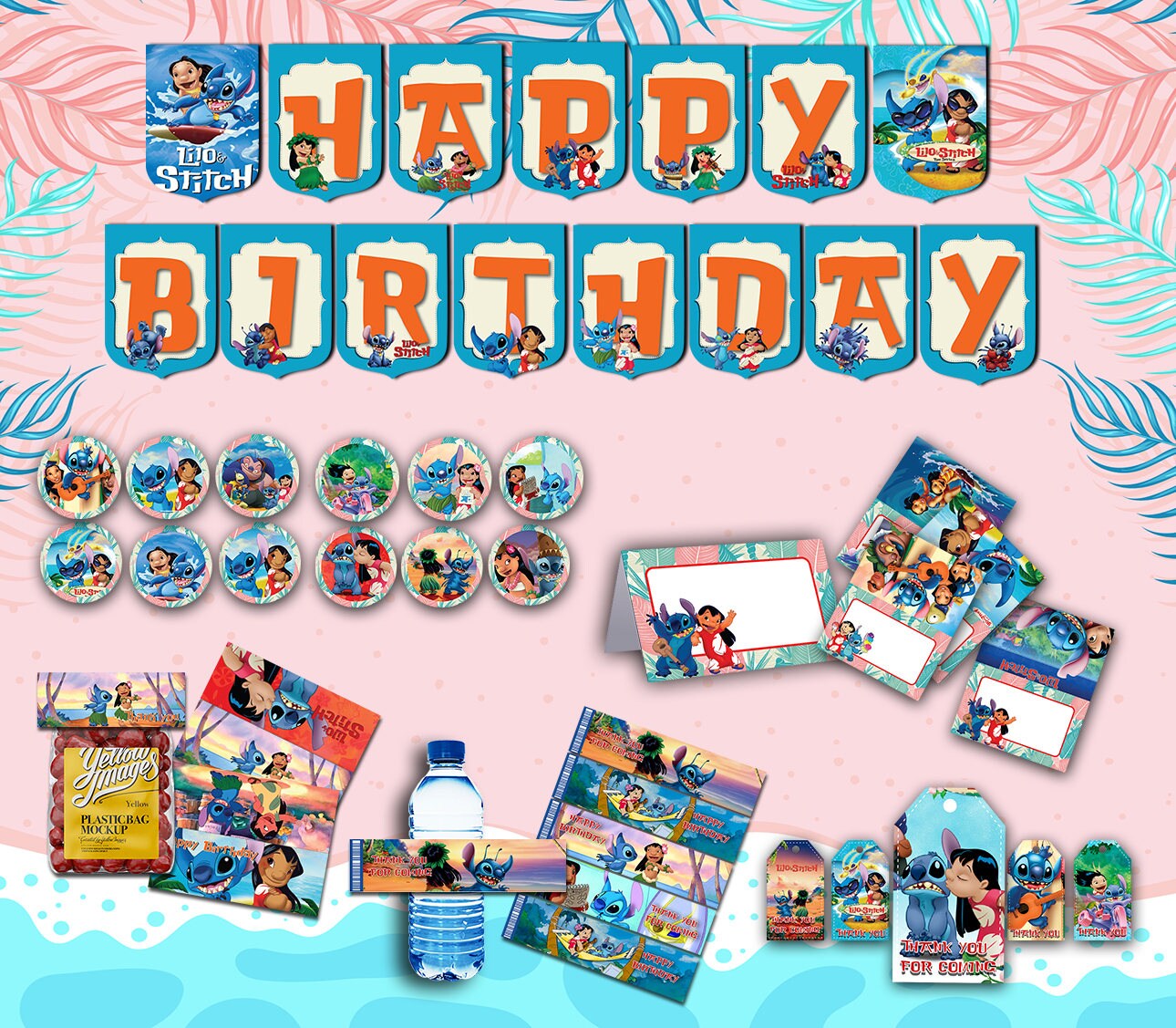 Lilo and Stitch party package,Lilo and Stitch Birthday | Etsy