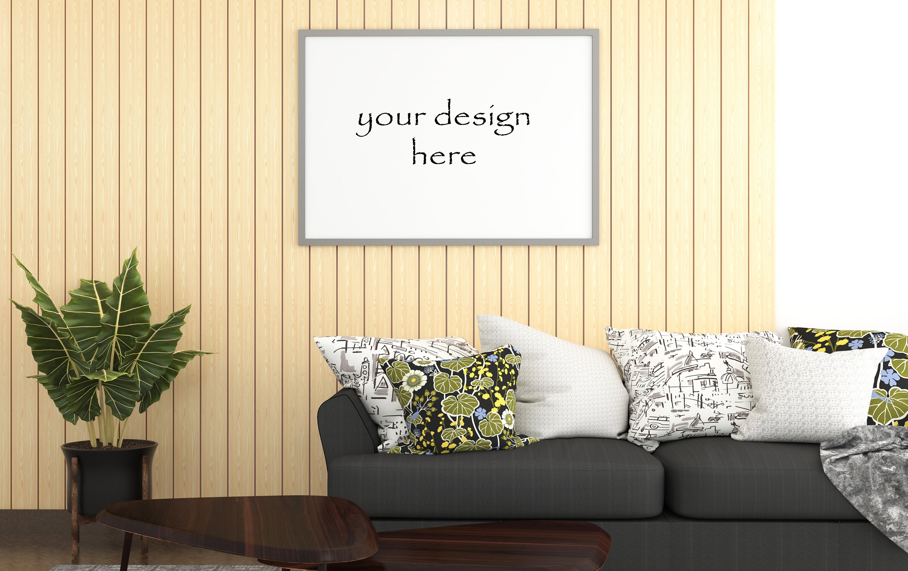 Frame Mockup Mock Up Simple Living Room 50