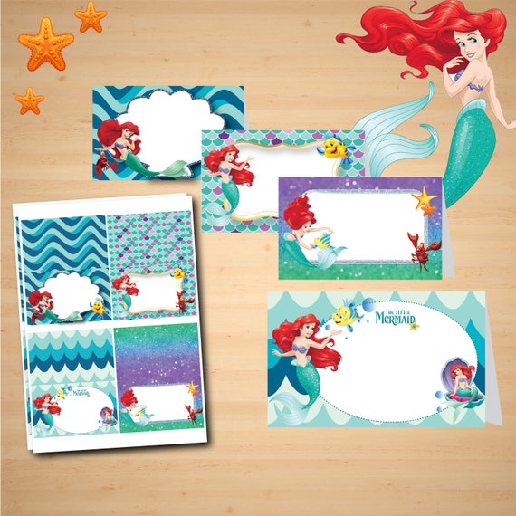 little mermaid tent cards buffet labels buffet signs food tent cards food labels candy buffet signs candy buffet labels me_food buffet labels