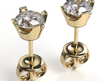 Gold stud earrings//diamonds earrings//for women//for girl//lab diamonds//ear16