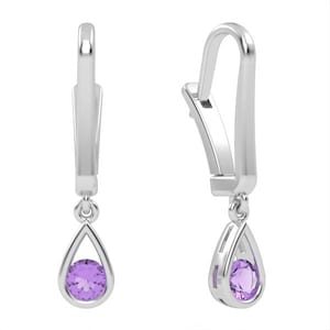 Amethyst  earrings//gold earrings//gemstone jewelry//gift for women//model EAR6