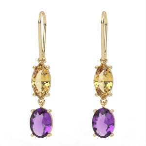 Gold Earrings//amethyst earrings//gemstone jewelry//for women//for girl//EAG15