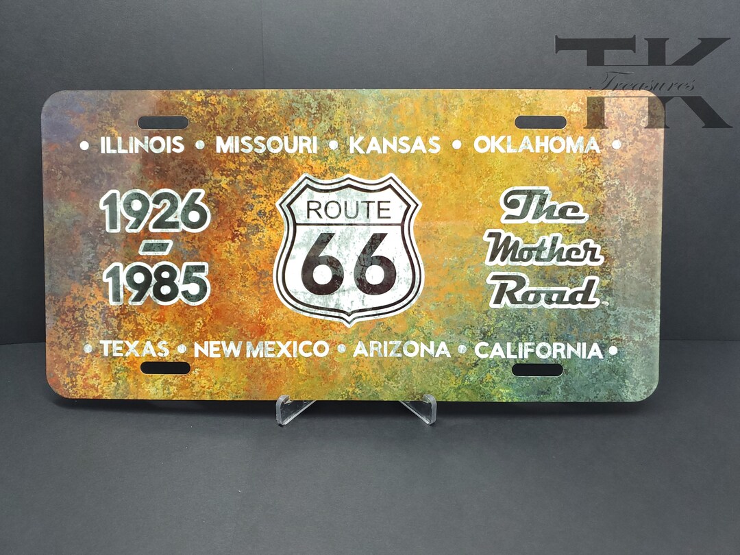 Route 66 Vanity Plate for Front of Car Tourist Souvenir Etsy