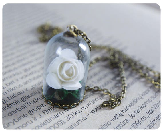 éclatante Fleur Qui Brille Dans Le Noir Collier Pendentif Fleur Dôme En Verre De Fleur Collier Fiole Pendentif En Forme De Dôme En Verre