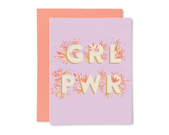 Girl Power Card GRL PWR | Etsy Girl power pillow | Etsy