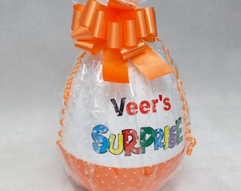 Personalised Jumbo Kinder Egg | children's gift | gift storage | giant egg | fillable egg
