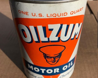 Vintage Oilzum Motor Oil Can 1 Quart