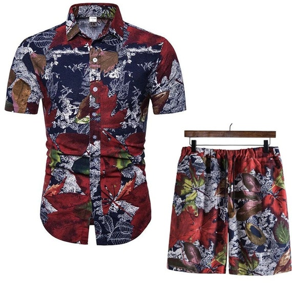 Men clothing mens shorts set mens shirts set mens | Etsy