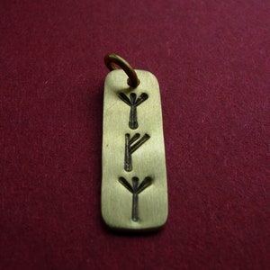 Pingente RUNE Amuleto rúnico nórdico Algiz Fehu runas Pingente feito à mão em latão Elder Futhark