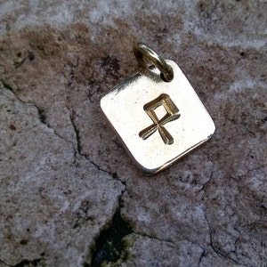 Runa ODAL OTHALA Joias nórdicas Odin Runas Futhark Ancião Cruz Troll Pingente de metal dourado feito à mão O