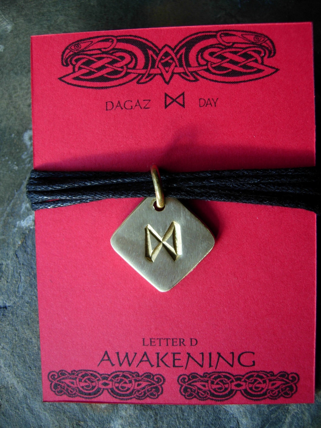 Dagaz D Rune Viking Runes Norse Ritual Jewelry Forged Metal Necklace ...