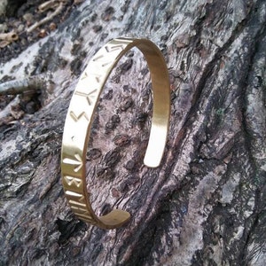 Cuff Rune Bracelet , Viking Stamped Armring, Viking Bangle, Aettir 24 ...