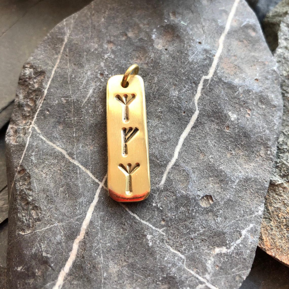 Runic Pendant Custom Runic Brass Pendant: Personalized Viking Necklace - Etsy UK