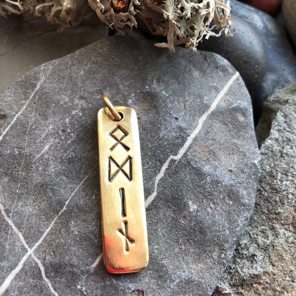 Viking necklace - ODIN Rune Pendant - ALLFATHER - WODEN - Wanderer  Pagan amulet - Norse Gods - Elder Futhark Runes - Runic Talisman