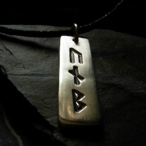 Custom 3-Rune Silver Pendant Necklace, Elder Futhark Viking Amulet