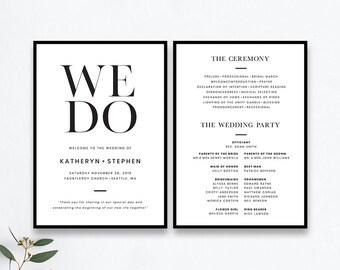 minimalist wedding program templates printable minimal wedding ceremony program templates modern simple wedding program templates