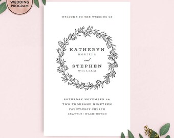 wedding program booklet template folded wedding programs etsy