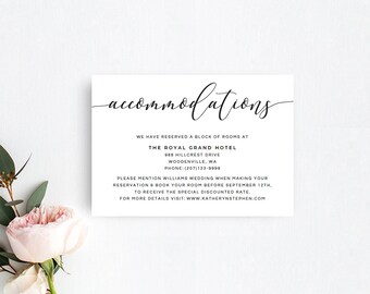 accommodation cards etsy