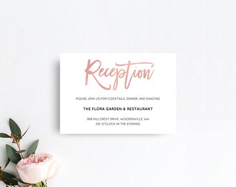 reception card etsy wedding reception card