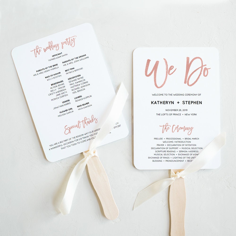 wedding program fan template
