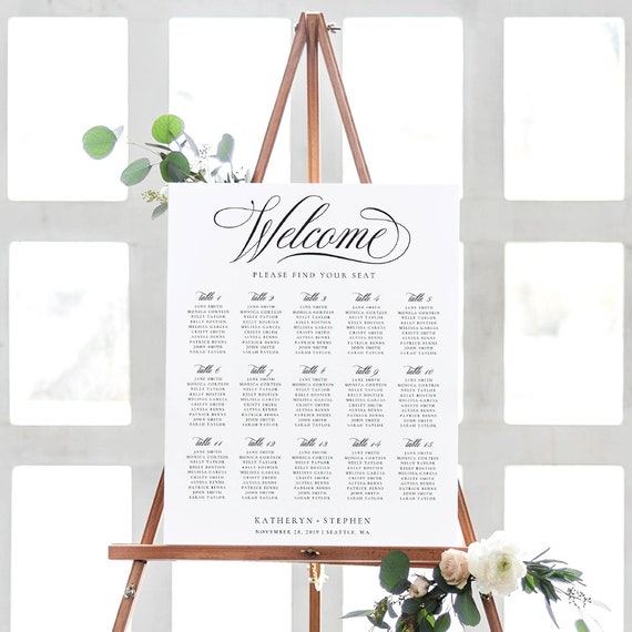 Seating Chart Sign For Wedding