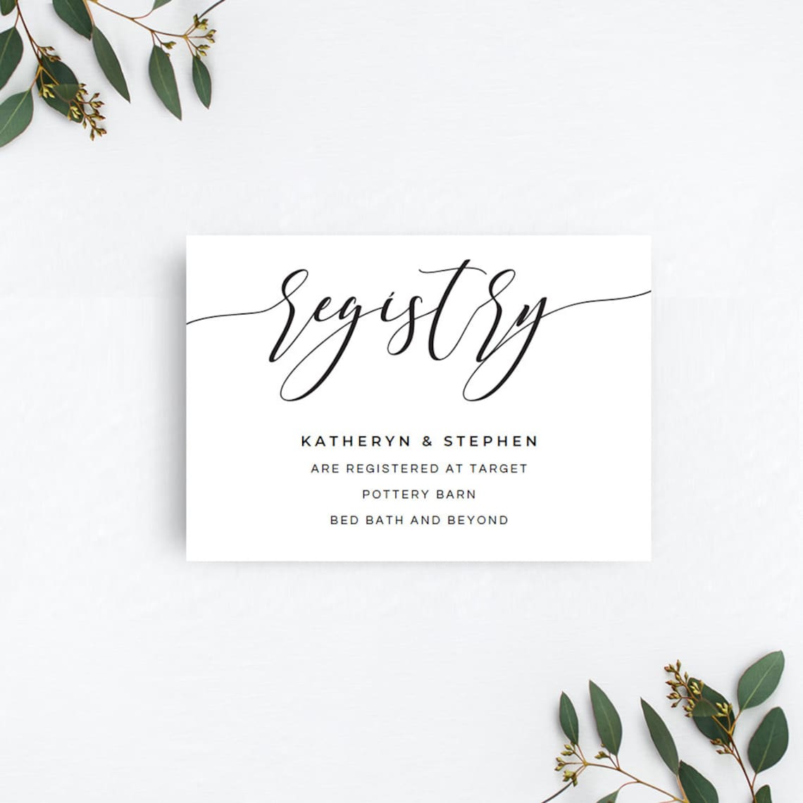 Registry Card Printable Wedding Registry Card Template | Etsy