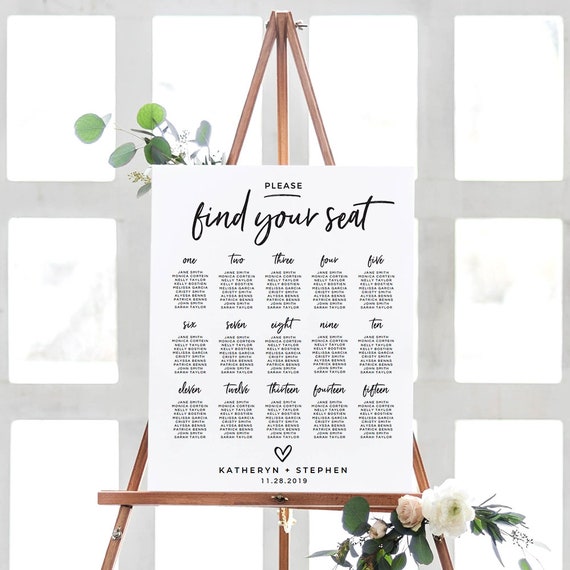 Wedding Table Chart Template