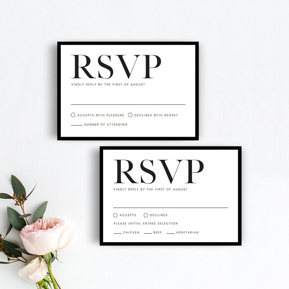 Minimalist RSVP Card Templates Modern & Simple Wedding RSVP Etsy Minimalist RSVP Card Templates Modern & Simple Wedding RSVP Etsy
