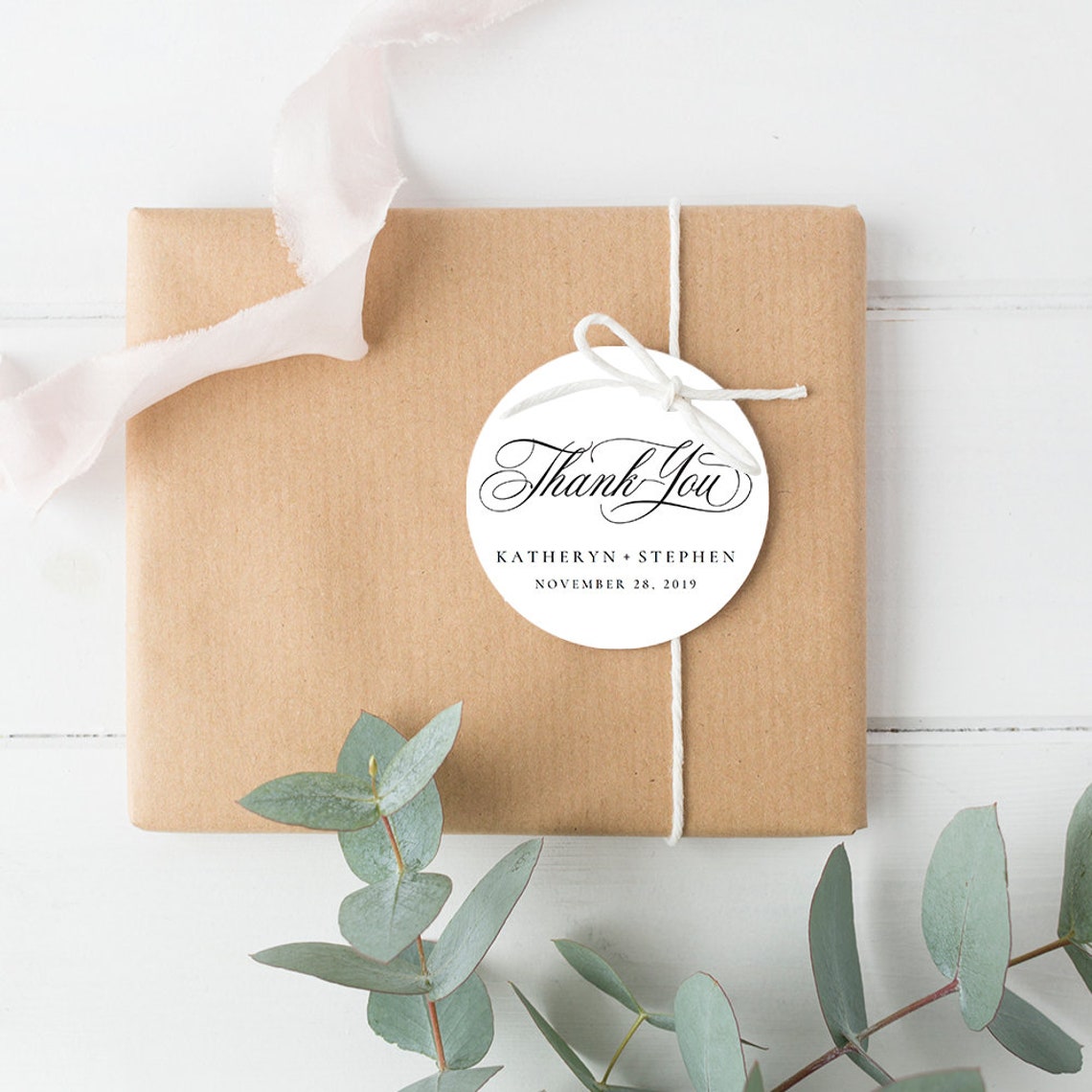 Classic Round Thank You Tag Template Printable Favor Tags | Etsy