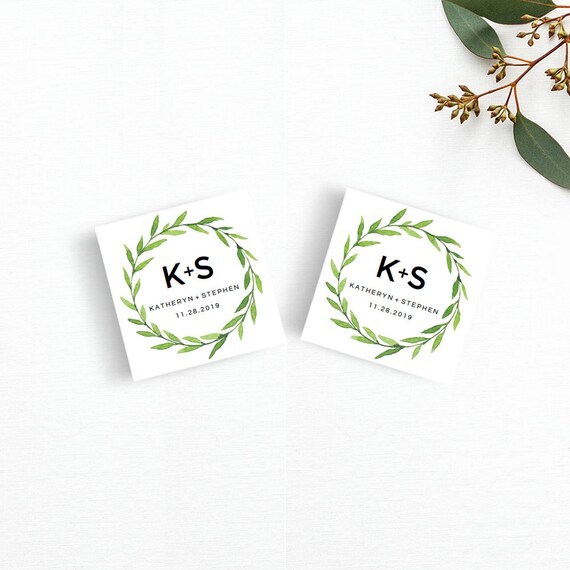 wedding tags printable template floral wreath wedding tags etsy