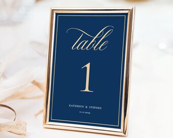 Navy Table Numbers | Etsy