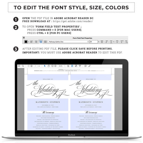 Wedding Programs Templates Wedding Ceremony Programs Etsy