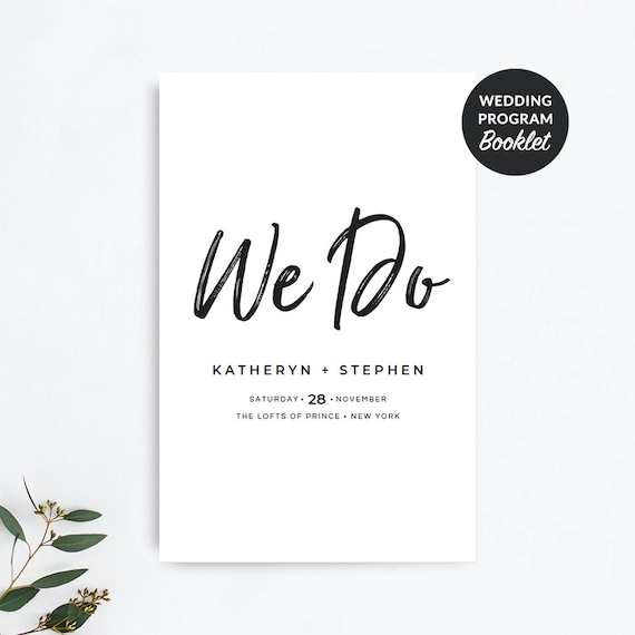 printable wedding program booklet templates diy rustic etsy