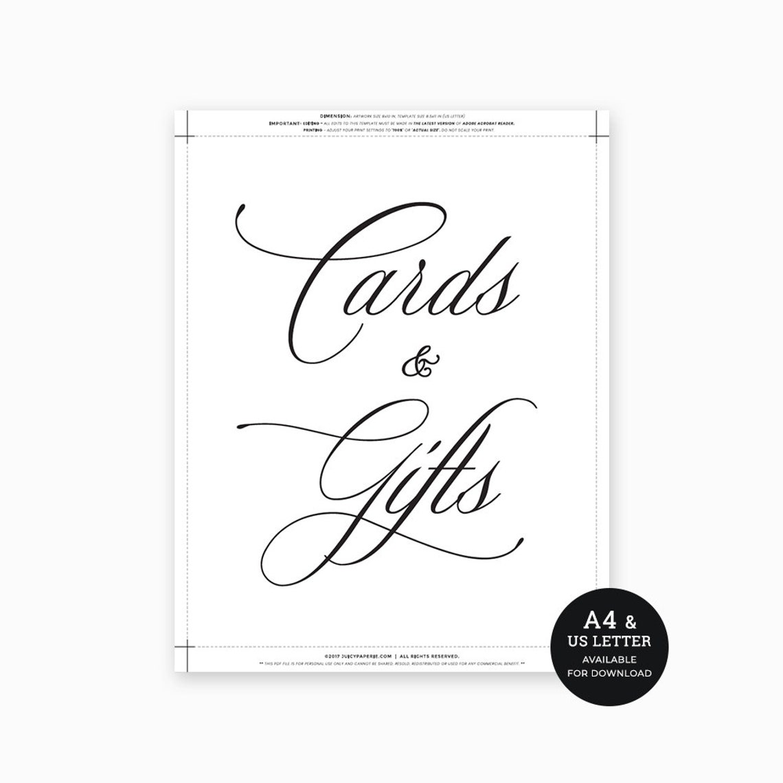 classic-wedding-cards-and-gifts-sign-printable-wedding-cards-etsy