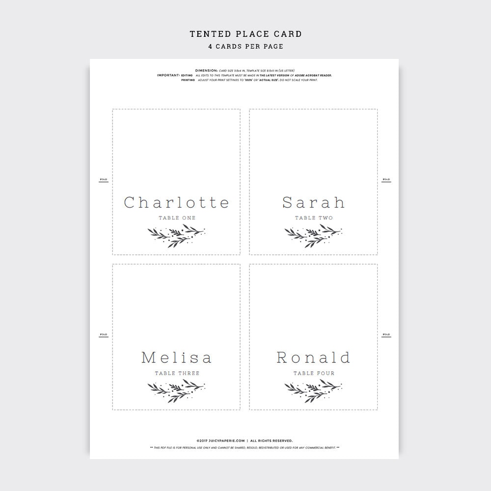 Modèles PDF MarquePlaces Mariage à Éditer & Imprimer PDF Etsy