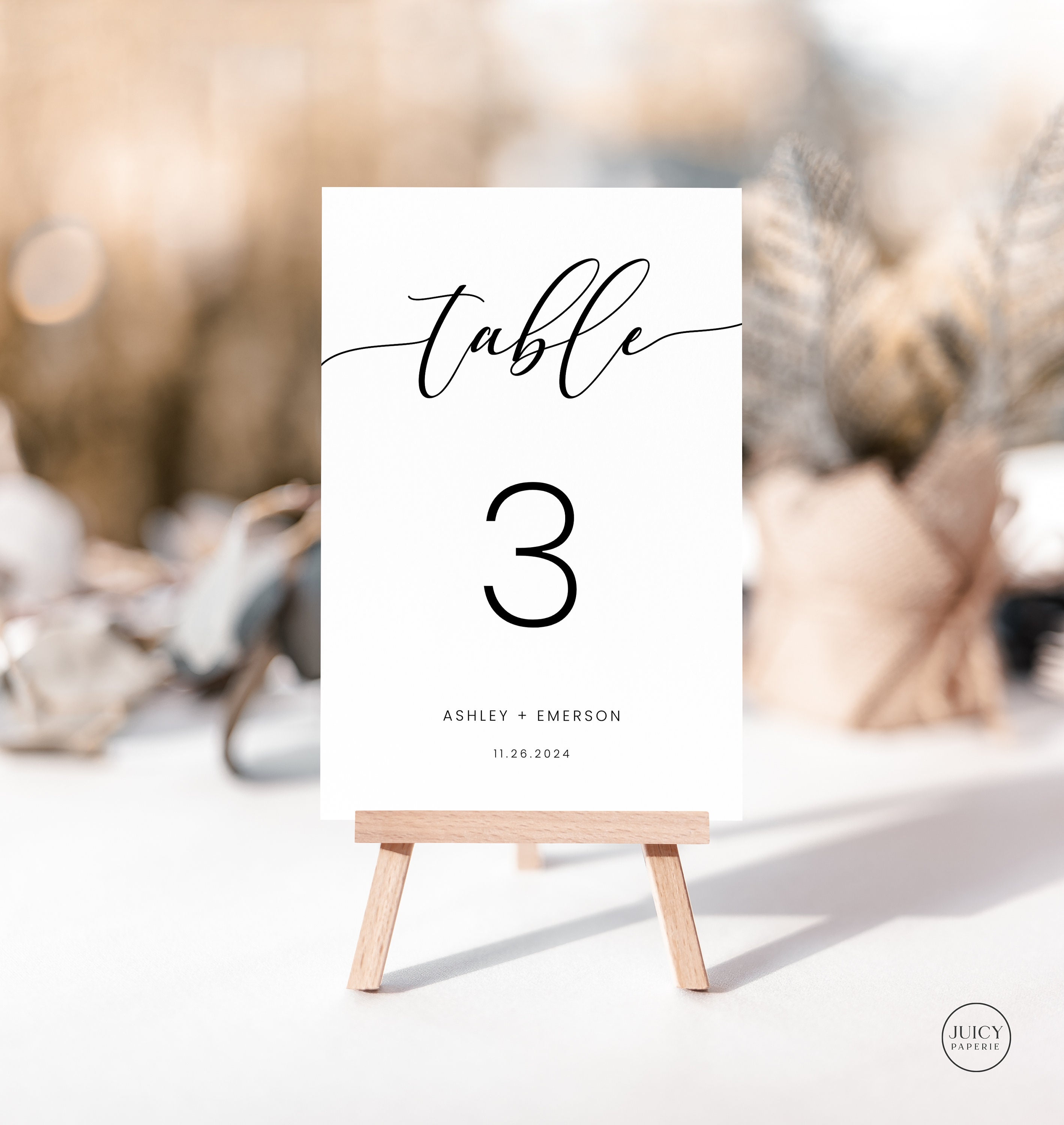 Wedding table numbers template printable table numbers with - etsy