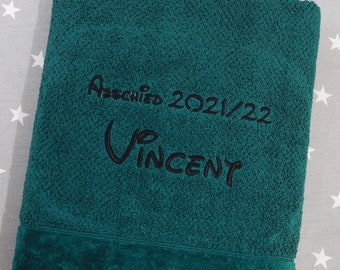 Bath towel embroidered with name - 70 x 140 cm - dark green - 550g/m2 - SUPER THICK!!! - GIFT (666114)