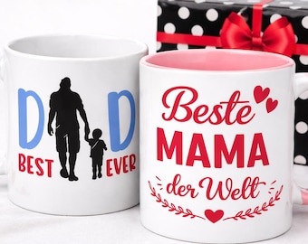 Mug for Mother's Day or Father's Day, gift for mom and dad, ceramic mug, various designs, dishwasher safe