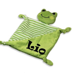 Cuddly blanket embroidered with name - cuddly blanket - cuddly blanket - GREEN FROG (702017)