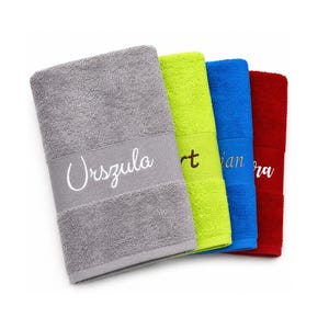 Toalla de baño personalizada con nombre bordado, 70 x 140 cm o 100 x 150 cm; Toalla de mano personalizada con nombre, 50 x 100 cm – 500 g/m² – Regalo – Cumpleaños – Lavable a 60 grados – BotoHome