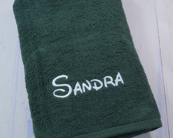 Bath towel embroidered with name 70 x 140 cm - GREEN 140234 - 500 g/m2 - towel with name