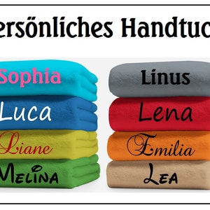 Handtuch mit Namen bestickt  50x100  cm - 500g/m2 - Geschenk - Geburtstag - 100% Baumwolle -