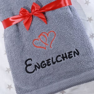 Handtuch mit Namen und Motiv bestickt  -  50x100 cm -  VIELE FARBEN  -  500g/m2 - Geburtstag  Hochzeit