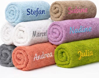 Personalized towel with name | Cotton towel 500 g/m² | Embroidered bath towel | Shower towel with name embroidery | Everyday use and home