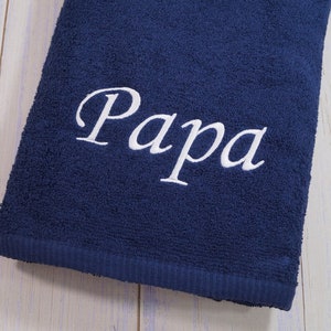 Bath towel embroidered with name 70 x 140 cm navy blue 500g/m2 GIFT 140238 image 4
