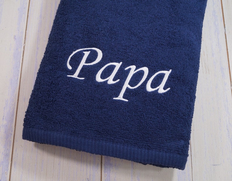 Bath towel embroidered with name 70 x 140 cm navy blue 500g/m2 GIFT 140238 image 4